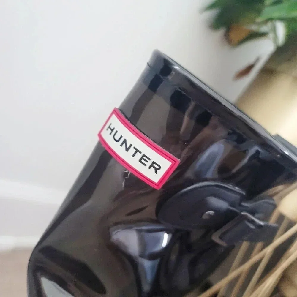 Hunter Fisherman Black Clear Buckle Rubber Tall Rain Outdoor Boots Shoes 7